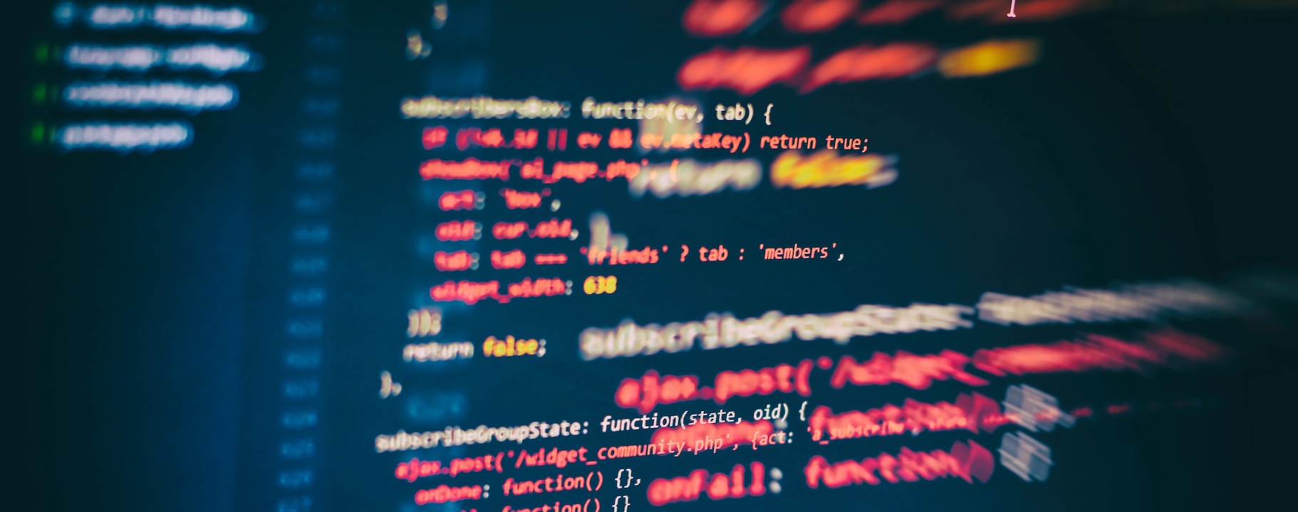 A screen with software code